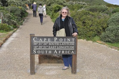20090820091809 - Kathy at Cape Point Sign